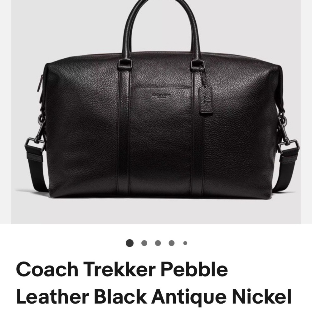Coach Black Pebble Leather Duffel Bag